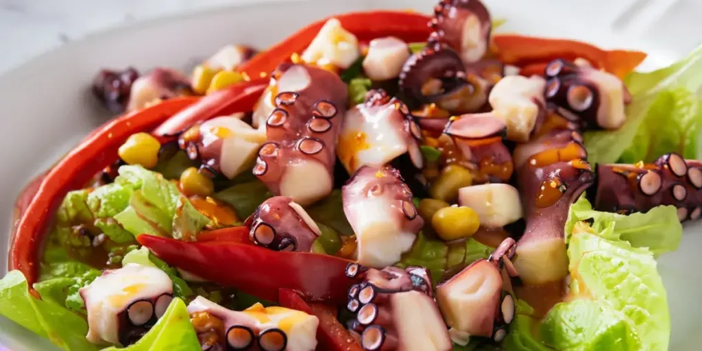 Salada de Polvo com Molho de Pimentos Super Fresca
