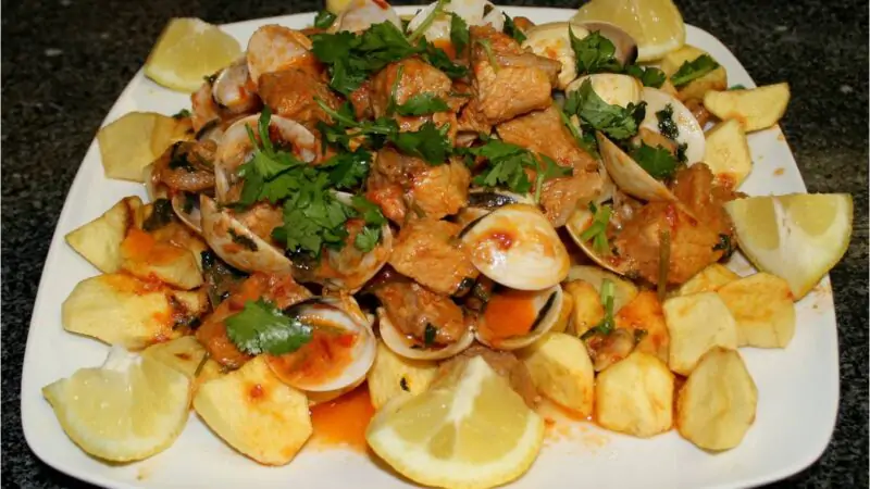 Receita de carne de Porco à Alentejana com Amêijoas congeladas
